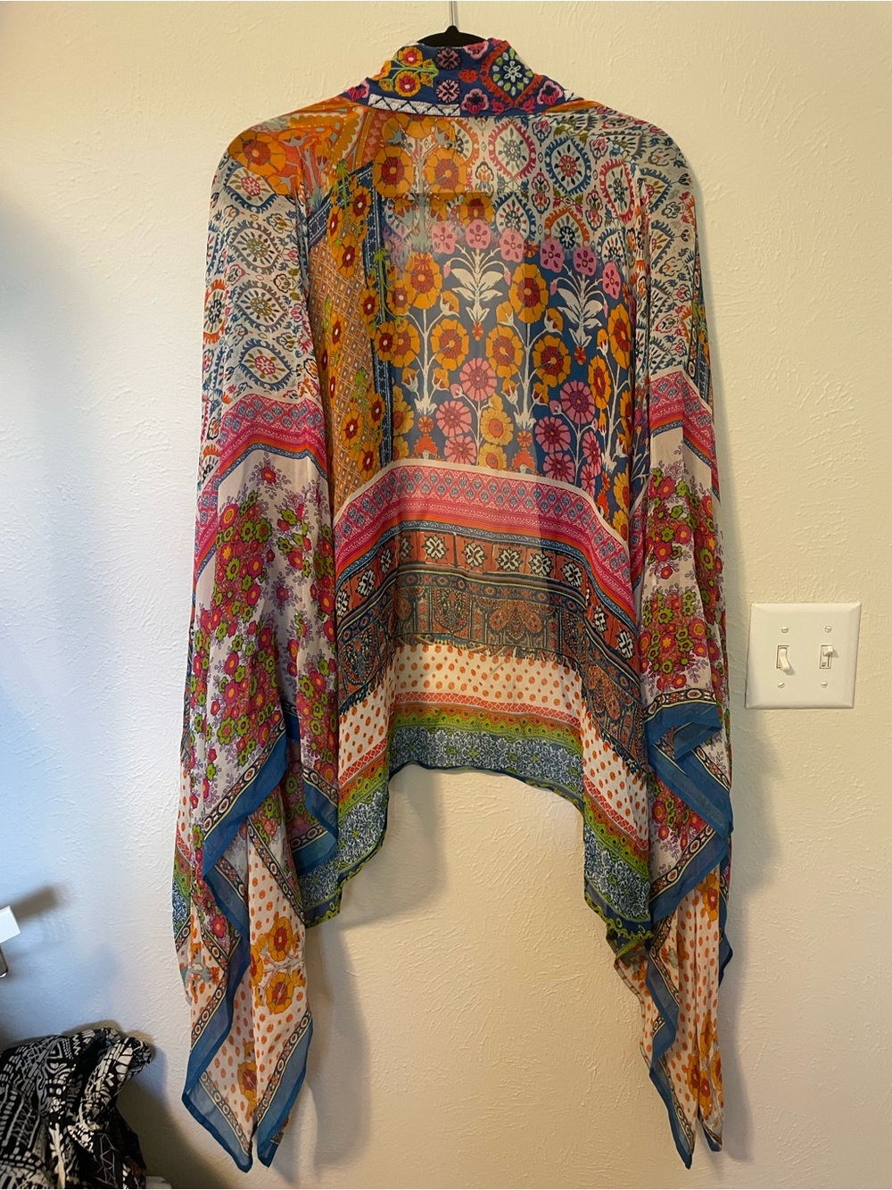 Colorful Bohemian Silk Shawl Top One Size - Picture 9 of 10